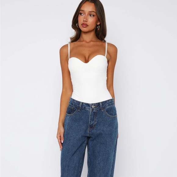 White fox Stuck to You bodysuit - Picture 2 of 4